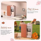 CIARRA Bloombox Compact Single Serve Coffee Maker, 15 Bar Rich Flavor Brew Espresso Coffee Machine for Travel Camping RV Office Home, Easy to use, 6.1oz Stainless Steel Water Tank