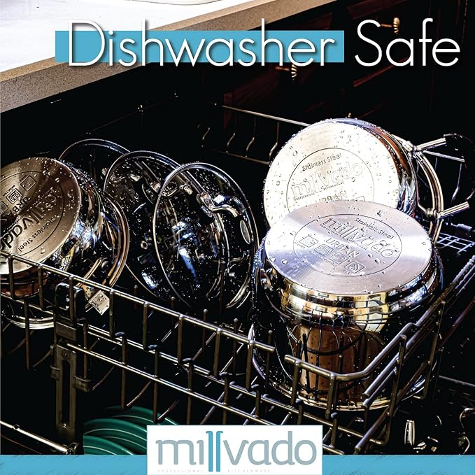 Stock Pot, 6 Quart Stainless Steel Pot, StockPot With Clear Glass Lid, Steam Hole, Permanent Measurement Markings, Gas, Electric and Induction Compatible Boiling Pot