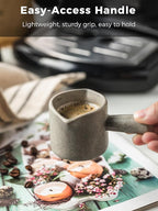 Measuring Cups Ceramic, Double Spouts Espresso Cup with Handle, Coffee Measuring Cups, Espresso Shot Milk Cup Pitcher 90 Ml, Gray