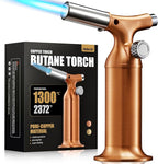 RAVS Butane Torch Lighter with Solid Copper Design, Kitchen Torch Lighter with Adjustable Flame, Refillable Creme Brulee Torch for Cooking, Soldering, Birthday Gifts for Women Men, Butane Not Included