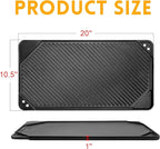 GGC Cast Iron Reversible Griddle, Double-sided Griddle pan for Indoor and Outdoor Cooking, 20 x 10.5 Baking Flat and Ribbed Griddle Plate for Stove Tops, Gas Grills and Camping