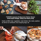 TONMA Detachable Kitchen Shears Heavy Duty [Made in Japan] 9.5 Inch Premium Stainless Steel Come Apart Kitchen Scissors Dishwasher Safe, Mirror Finish, Right Handed