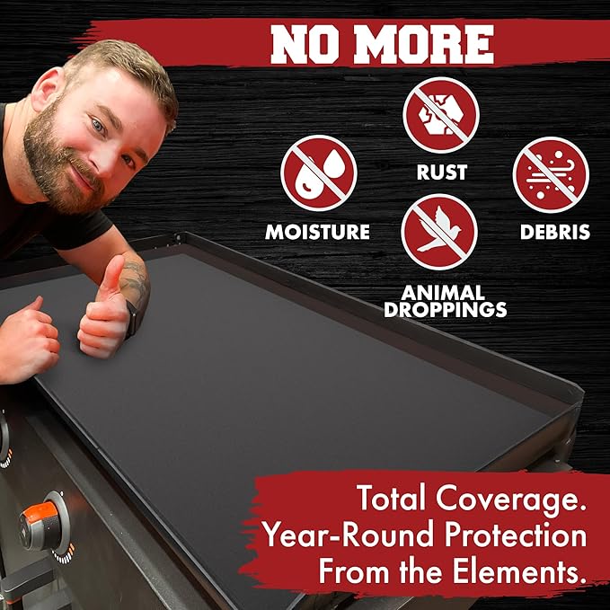 KITCHEN PERFECTION 36" Premium Silicone Griddle Cover Mat For Blackstone Griddle 36 Inch - Hermetic Protection From Rust & Debris All Year, Fits All Blackstone 36 Inch Models - Food Grade Silicone