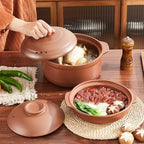 Unglazed Terracotta Ceramic Casserole Dish, Clay Pot, Earthen Pot Cookware with Lid for Dinner and Party, Stockpot for Rice Hot Pot, Stew, Bakeand Serve Oven Safe-Heat Resistant
