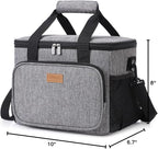 Lifewit Medium Lunch Bag Insulated Lunch Box Soft Cooler Cooling Tote for Adult Men Women, Gray 12-Can (9L)