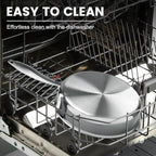 Non Stick Frying Pans,Hybrid Frying Pan with Lid,Non Toxic Frying Pans Nonstick,Stainless Steel Skillet,Dishwasher and Oven-Safe,Compatible with All Cooktops,Induction,9.5 in