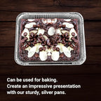 Aluminum Pans Half Size, 9X13, Extra Heavy Duty Disposable Foil Pans For Baking (100 Pack) Roasting & Chafing, Bulk Quantity for Caterers, Restaurants & Hotels For Buffets, Steam Table & Food Prepping