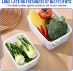 Large Fruit Containers for Fridge - Leakproof Food Storage Containers with Removable Colander - Dishwasher safe Produce Containers Keep Fruits, Vegetables, Berry, Meat Fresh longer (2)