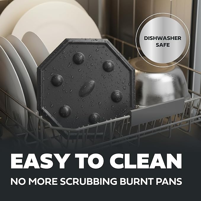 SimmerMat Heat Diffuser - Flame Diffuser Stove Cover Ring - Fire Diffuser for Any Type of Electric or Gas Stove - Dishwasher Safe Stove Top Cover - Steel Plates for Simmering and Slow Cooking - 1 Pack