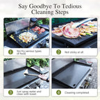 Sophia & William 28-Inch Flat Top Grill with Ceramic Coated Cast Iron Griddle, 3-Burner Propane Gas BBQ Griddle, Portable Outdoor Barbecue Grill,33,000 BTU,Black