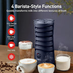 Milk Frother, Paris Rhône 4-in-1 Milk Steamer and Frother, Hot & Cold Foam Milk Warmer with Temperature Control, Auto Shut-Off Frothers for Coffee, Latte, Cappuccino, Macchiato