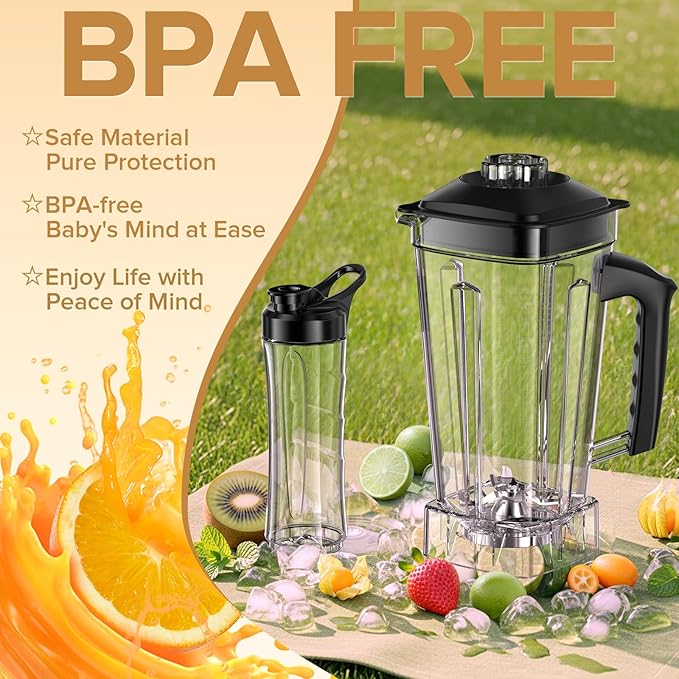 Blender for Smoothies, Powerful Smoothie Blender, Countertop Blenders for Kitchen with 68Oz. Pitcher & 20Oz. Portable Cup, BPA-Free, Red