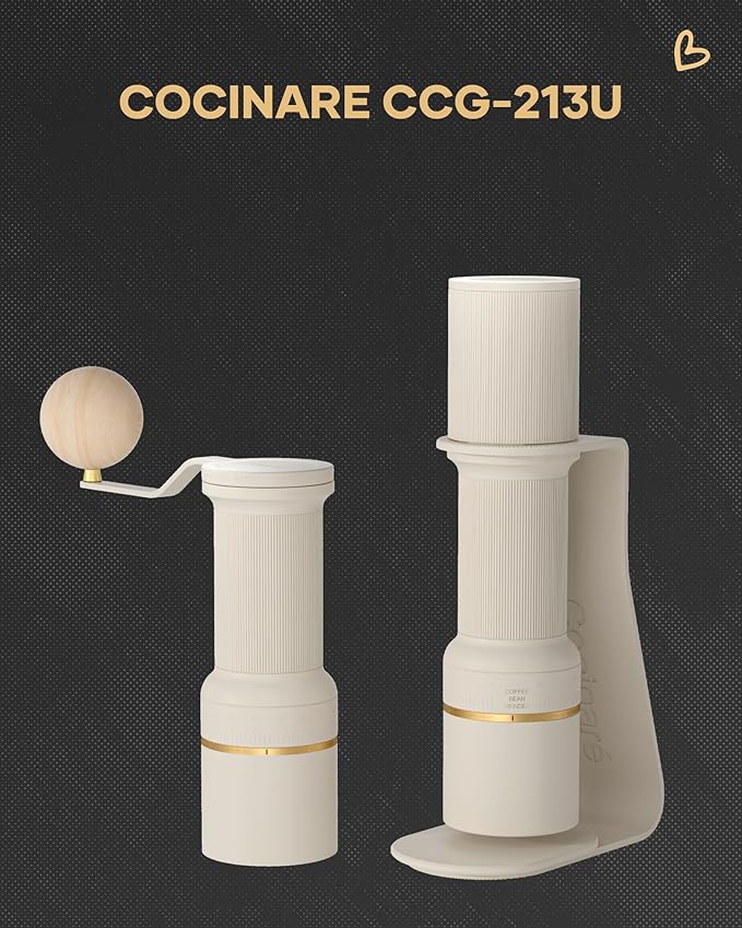 Cocinare ESSENCE DUO B38 Ultra Coffee Grinder - Electric Wireless 2-in-1 Removable Countertop Manual Grinder Kit, 80 Precision Setting, GhostEdge Burr - Design for Pour-over & Espresso (Vintage White)