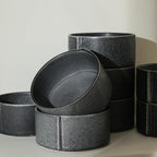 Stone Lain Bao 8-Piece Bowl Set Stoneware, Charcoal
