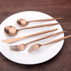 Matte Copper Silverware Set, SHARECOOK 20-Piece Stainless Steel Satin Finish Flatware Set Service for 4, Kitchen Utensil Set, Tableware Cutlery Set for Home and Restaurant
