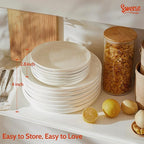 Sweese Dessert Plates, 7.8 Inch Porcelain Round Salad Plates Set of 6, Small Appetizer, Small Dish Set, Microwave & Dishwasher Safe, Scratch Resistant Slates set, White