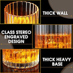 12 Pieces Old Fashioned Whiskey Glasses 10 oz Bourbon Cocktail Rocks Glasses for Whiskey Bourbon Liquor and Cocktail Drinks Gift for Men Home Bar(Vintage Ribbed)