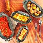 Ceramic Casserole Baking Dish - 15.2 Ounces Baking Dish for Oven, Lasagna Pans, Oven Safe Durable Bakeware for Kitchen Home Decor, Banquet and Dinner Oval 2 pieces, 7.5 x 4.3 Inch