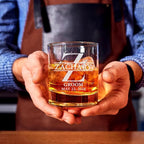 Set Of 8, Personalized Whiskey Glass For Groomsman Gifts, Best Man, Groom, 11oz Old Fashioned Custom Monogrammed Whiskey Glass