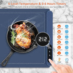 OcePor (XXL 36"x16") Food Warming Mat, Electric Warming Tray,Foldable Food Warmer for Parties, Buffets, Family Gatherings, Holiday & Sabbath, Child Lock, Heating Mat for Food, (Blue)