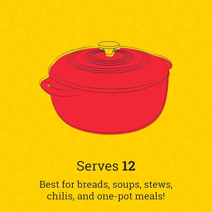 Lodge 6 Quart Enameled Cast Iron Dutch Oven with Lid – Dual Handles – Oven Safe up to 500° F or on Stovetop - Use to Marinate, Cook, Bake, Refrigerate and Serve – Island Spice Red