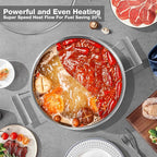 Delarlo Tri-Ply Stainless Steel 7QT Everyday Pan With Lid,Hot Pot,Induction Deep Cooking Pot, 7Quart Stock Pot Dishwasher and Oven Safe