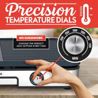 Gourmia 3-in-1 Indoor Grill/Griddle Electric Combo - 250-400°F Adjustable Dual Cooking Zones with Removable Nonstick Reversible Ceramic Plates - Non Toxic Dishwasher Safe Countertop Kitchen Appliances