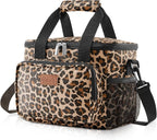 Lifewit Medium Lunch Bag Insulated Lunch Box Soft Cooler Cooling Tote for Adult Men Women, Leopard 12-Can (9L)