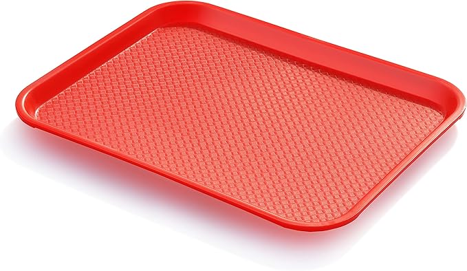 New Star Foodservice Fast Food Tray, Set of 12 (Red, 14 by 18-Inch)