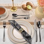 20-Piece Black Silverware Set, Heavy Duty Stainless Steel Flatware Cutlery Set Service for 4, Food-Grade Utensil Sets for Home Restaurant, Dishwasher Safe