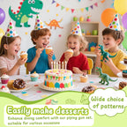 FANTEXY Dessert Decorating Syringe Set, Icing Piping Kit Stainless Steels Cake Decorating Tools 6 Piping Icing Nozzles Cupcake Decorating Kit