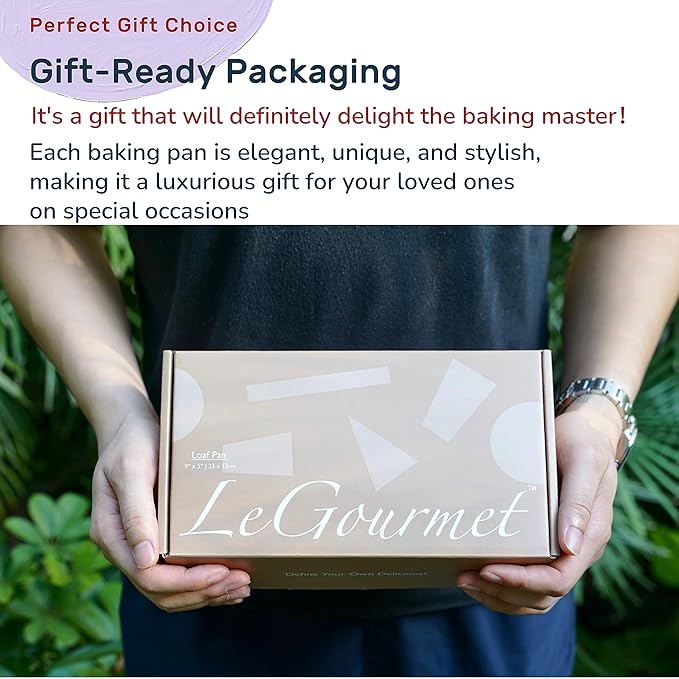 LeGourmet Nonstick Bread Loaf Pan 9 X 5 Inch, Ceramic Coating, Non-Toxic, Rust Resistant Aluminized Steel, Perfect 1 lb Baking Dish for Meatloaf, Pound Cake & Brownie (Cyan)