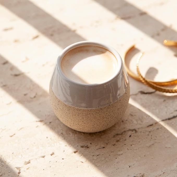 Ceramic Espresso Cups Set of 4, 4.5oz capacity - Cortado Macchiato Coffee Mugs for Nespresso Machine - Espresso Glasses - Demitasse Cups - Tazas de Cafe - Espresso Accessories - Expresso Coffee Cup