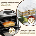 Aluminum Foil Pans with Lids,Heavy Duty Aluminum Pan, Disposable Aluminum Pans,Gold Foil Pans, Deep Container for Heating,Baking,Cooking,BBQs,Parties,Storing,Catering (40.5oz 15 Pack w/Lids)