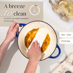 Nuovva Enamelled Cast Iron Dutch Oven Pot with Lid – 6.4 Quart Non Stick Casserole Pot – Heavy Duty & Oven Safe up to 500° F for Bread Baking, Braising, Stews, Roasting – 28cm Dark Blue