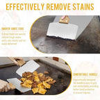Heavy Duty Stainless Steel Grill Scraper – 5" Natural Wooden Ergonomic Handle, Multifunctional Durable Griddle Cleaner Tool for Blackstone Grill, Outdoor BBQ and Kitchen Use