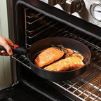 SENSARTE 17 Piece Pots and Pans Set, Nonstick Detachable Handle Cookware Set, Induction Thermo-Signal Cookware Set with Removable Handle, Healthy Non Stick for RV, Dishwasher ＆ Oven Safe (Black)