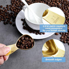 1 Pcs Coffee Scoop, 2 Tablespoon Measuring Spoon for Ground Coffee, Durable Stainless Steel, Easy to Use and Clean(Gold）, Send Goods from Local Warehouse