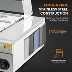 WILPREP 12-Pan Commercial Food Warmer with Sneeze Guard, Twelve 1/3 Pans, 1500W Countertop Electric Steam Table, 86-185°F Adjustable Temp Control, Stainless Steel Buffet Bain Marie