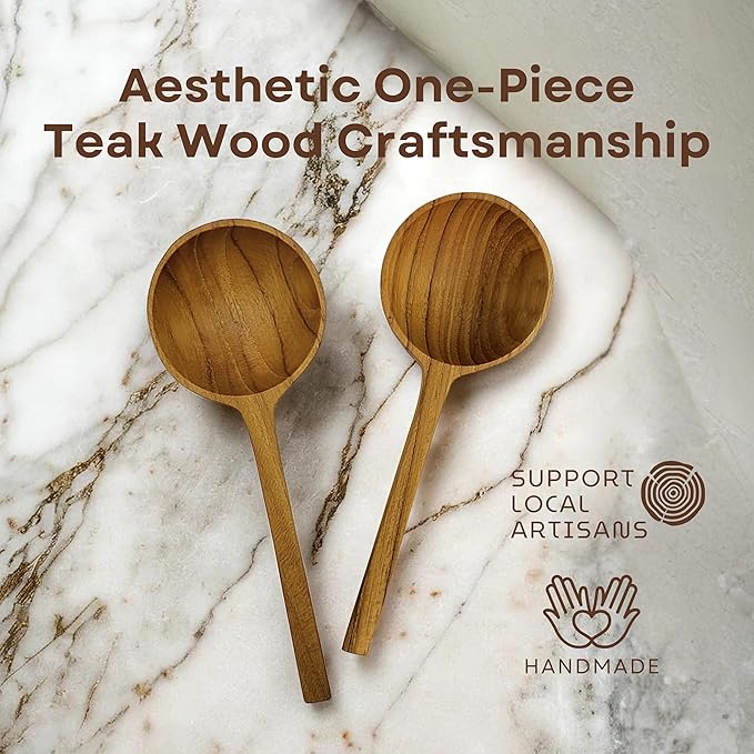 Wooden Coffee Spoon, Handmade Teak Wood Scoop for Ground Coffee, Beans and Tea 1 Tablespoon for Jars and Containers (1 Piece)