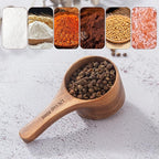 6 Pack Acacia Wood Coffee Scoops, Small Wooden Coffee Spoons for Jars and Containers Set of 6 Tablespoon Bean Scoop Cute Coffee Beans Measuring Scoop for Cooking Bath Salt,