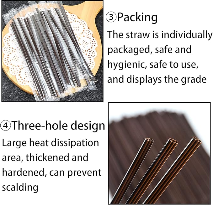 KBG Coffee Stir Sticks 200 PCS, 6.7 Inch Three Hole Disposable Plastic Sip Stir Sticks, Individually Wrapped Cocktail Stirrers