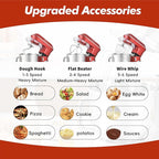 Kitchen in the box Stand Mixer, 900W 7.5QT Kitchen Electric Mixer, 6-Speed Tilt-Head Food Mixer for Baking with Dough Hook,Wire Whip,Beater (Red)