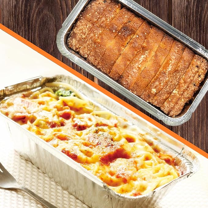 Disposable Bread Pans With Lids Bakeware Set,30 Pack, 1.5lb Aluminum Foil Loaf Pans, Perfect for Baking, Storing, Freezing Food or Take-out