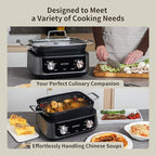 7-Quart Slow Cooker - PFOA-Free Nonstick Pot with 3 Heat Settings & Timer - Dishwasher & Oven Safe for Effortless Cooking, Perfect for Family Meals & Parties