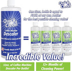 Quick & Clean 32oz. Descaler (8 Total Uses) - Made in the USA - Descaling Solution for Nespresso, Ninja, Delonghi, All Other Coffee and Espresso Machines…