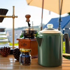 Mixpresso Green Stainless Steel Coffee Percolator Stovetop, 37oz Classic Percolator Coffee Pot, Great For Camping Pot, 5-8 Cup Stove Top Espresso Maker, Cool-Touch Handle