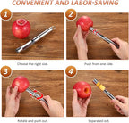4 Pieces Multi Function Fruit Corer and Pitter Remover Set Stainless Steel Pear Corer Pitter 4 Sizes for Home Kitchen, Pear, Cherry, Jujube and Red Date