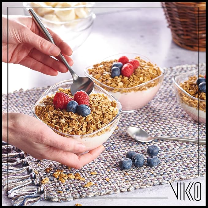 Dessert Bowls - Set of 6 Small Glass Ice Cream Bowls, 10 Oz Each - Microwave & Dishwasher Safe