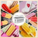 WICHEMI Commercial Popsicle Molds Stainless Steel Ice Pop Molds 20PCS Metal Ice Lolly Popsicle Mold Ice Cream Maker Mold Stick Holder with Lid Single Cup Capacity 85g